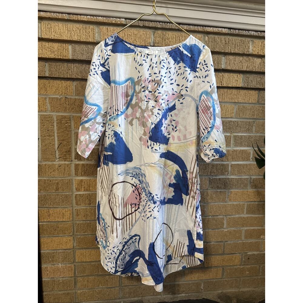 COS Dress Sz 4 Minimalist Abstract Relax Artsy Cotton Scandinavian Oversize